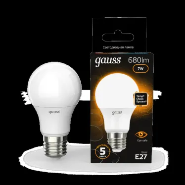 Лампа светодиодная LED 7Вт E27 220В 2700К A60 | 102502107 | Gauss