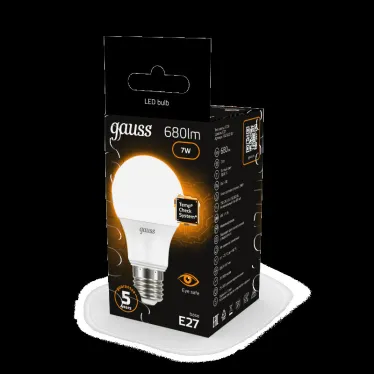Лампа светодиодная LED 7Вт E27 220В 2700К A60 | 102502107 | Gauss