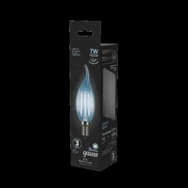Лампа светодиодная LED 7Вт E14 220В 4100К свеча на ветру | 104801207 | Gauss
