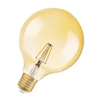 Лампа светодиодная LED, золотистая, Vintage 1906 LED CL GLOBE125 FIL GOLD 55 non-dim 7W/825 E27 | 4058075809406 | Osram