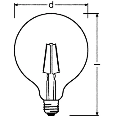 Лампа светодиодная LED, золотистая, Vintage 1906 LED CL GLOBE125 FIL GOLD 36 non-dim 4W/825 E27 | 4052899962071 | Osram
