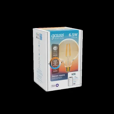 Лампа светодиодная филаментная Smart Home DIM+CCT E27 G95 Golden 6,5 Вт 2000-5500 К 1/40 | 1340112 | Gauss