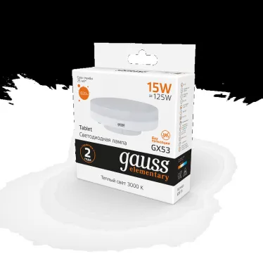 Лампа светодиодная LED Elementary GX53 15W 1020lm 3000K | 83815 | Gauss