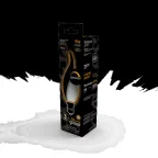 Лампа светодиодная Filament Свеча на ветру 9W 590lm 3000К Е14 milky диммируемая LED 1/10/50 | 104201109-D | Gauss