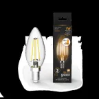 Лампа светодиодная Black LED Filament Свеча E14 7W 550lm 2700К step dimmable | 103801107-S | Gauss