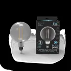 Лампа светодиодная LED Vintage Filament Straight G200 6W E27 200*283mm Gray 330lm 4000K 1/6 | 154802205 | Gauss