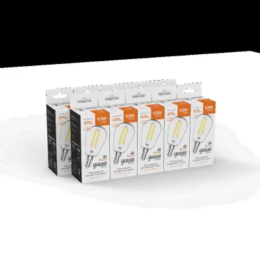 Лампа светодиодная Basic Filament ST45 4,5W 470lm 2700К Е14 LED 1/10/50 | 1141115 | Gauss