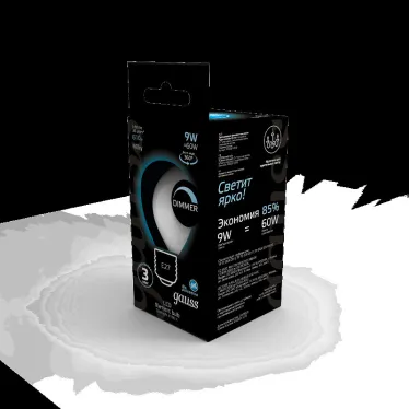 Лампа светодиодная Filament Шар 9W 610lm 4100К Е27 milky диммируемая LED 1/10/50 | 105202209-D | Gauss