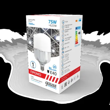 Лампа светодиодная промышленная Elementary T140 75W 7000lm 6500K E40 Promo LED 1/12 | 60438 | Gauss