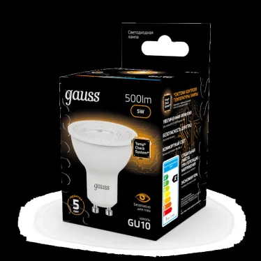 Лампа светодиодная LED 5Вт GU10 220В 2700К MR16 | 101506105 | Gauss
