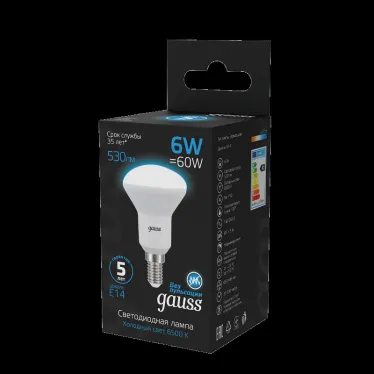 Лампа светодиодная R50 6W 530lm 6500K Е14 LED 1/10/100 | 106001306 | Gauss
