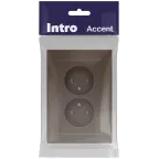 Розетка Intro Accent 6-204-08 2х2P, 16А-250В, IP20, СУ, AL/CU, бронза