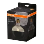 Лампа светодиодная LED, прозрачная с зеркальным элементом, Vintage 1906 LED CL GLOBE125 MIRROR BLACK 52 non-dim 7W/827 E27 | 4058075091931 | Osram