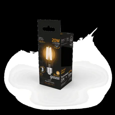 Лампа светодиодная Filament А60 20W 1800lm 2700К Е27 LED | 102902120 | Gauss