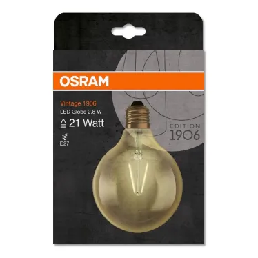 Лампа светодиодная 1906LEDGLOBE2,5W/824230VFILGDE274X1 | 4058075808980 | OSRAM
