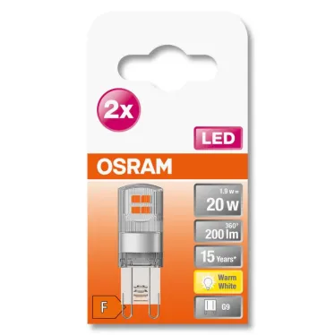 Лампа светодиодная LED PIN G9 20 1,9 W/2700K G9 | 4058075449831 | OSRAM