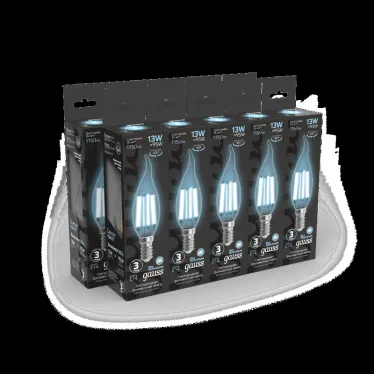 Лампа светодиодная Filament Свеча на ветру 13W 1150lm 4100К Е14 LED 1/10/50 | 104801213 | Gauss