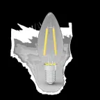 Лампа светодиодная Filament Свеча 7W 580lm 4100К Е14 LED (3 лампы в упаковке) 1/20 | 103901207T | Gauss