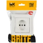 BRITE Розетка 1 пост без заземления без защитных шторок 10А в сборе РСР10-1-0-БрБ белый IEK