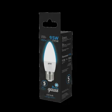 Лампа светодиодная Свеча 9.5W 950lm 6500К E27 LED 1/10/50 | 103102310 | Gauss