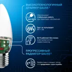 Лампа светодиодная Свеча 9.5W 950lm 6500К E27 LED 1/10/50 | 103102310 | Gauss