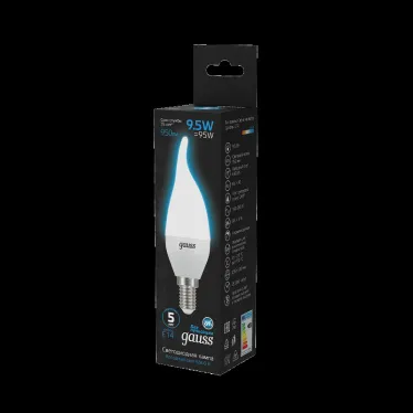 Лампа светодиодная Свеча на ветру 9.5W 950lm 6500K E14 LED 1/10/50 | 104101310 | Gauss