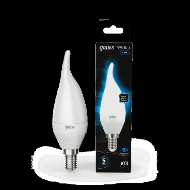 Лампа светодиодная Свеча на ветру 9.5W 950lm 6500K E14 LED 1/10/50 | 104101310 | Gauss