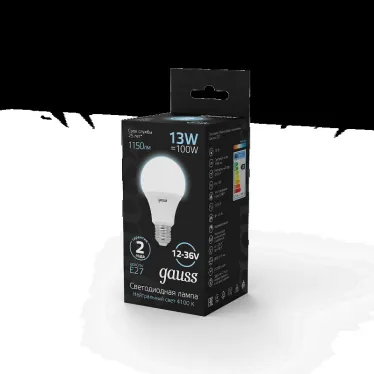 Лампа светодиодная низковольтная A60 AC12-36V 13W 1150lm 4100K E27 LED 1/10/100 | 202502213 | Gauss