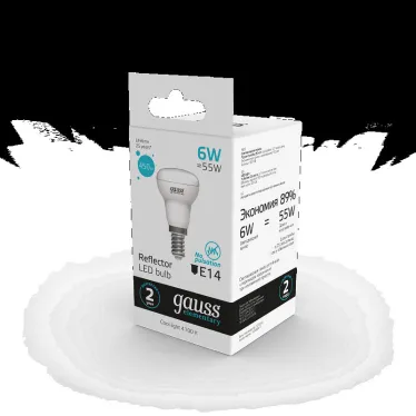 Лампа светодиодная Elementary R50 6W 450lm 4100K Е14 LED 1/10/50 | 63126 | Gauss