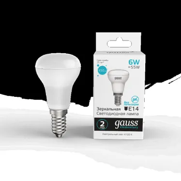 Лампа светодиодная Elementary R50 6W 450lm 4100K Е14 LED 1/10/50 | 63126 | Gauss