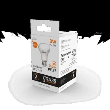 Лампа светодиодная Elementary R63 8W 650lm 3000K Е27 LED 1/10/50 | 63218 | Gauss