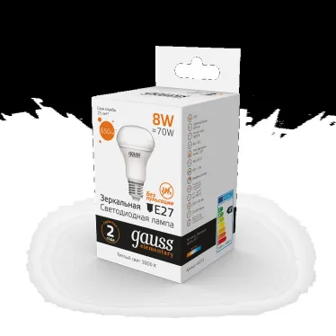 Лампа светодиодная Elementary R63 8W 650lm 3000K Е27 LED 1/10/50 | 63218 | Gauss