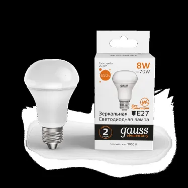 Лампа светодиодная Elementary R63 8W 650lm 3000K Е27 LED 1/10/50 | 63218 | Gauss