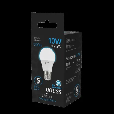 Лампа светодиодная A60 10W 920lm 6500K E27 LED 1/10/50 | 102502310 | Gauss