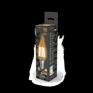 Лампа светодиодная Filament Свеча на ветру 13W 1100lm 2700К Е14 LED 1/10/50 | 104801113 | Gauss