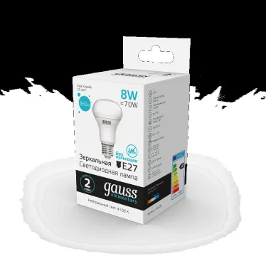 Лампа светодиодная Elementary R63 8W 650lm 4100K Е27 LED 1/10/50 | 63228 | Gauss