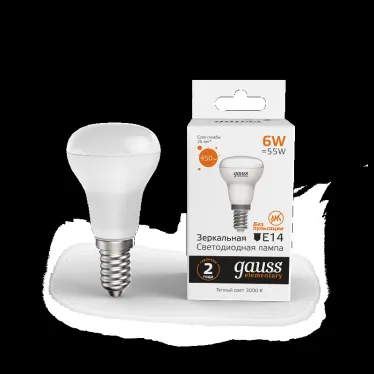 Лампа светодиодная Elementary R50 6W 450lm 3000K Е14 LED 1/10/50 | 63116 | Gauss