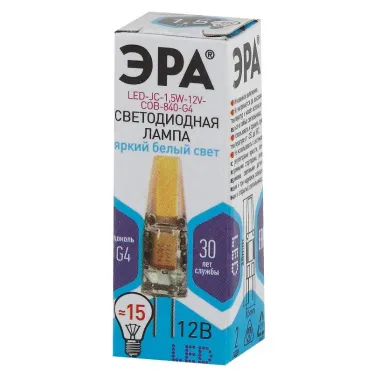 Лампа светодиодная LED-JC-1,5W-12V-COB-840-G4 | Б0033198 | ЭРА