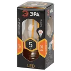 Лампа светодиодная F-LED P45-5W-827-E27 (филамент, шар, 5Вт, тепл, E27) | Б0043438 | ЭРА