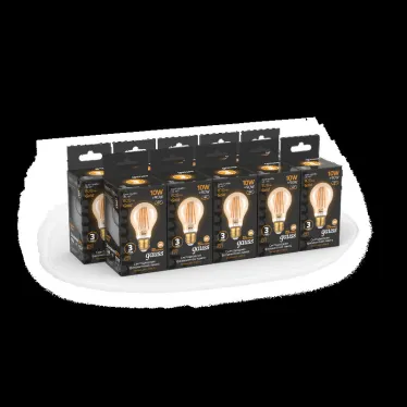 Лампа светодиодная  Filament А60 10W 820lm 2400К Е27 golden LED | 102802010 | Gauss
