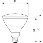 Лампа накаливания ЛОН IR175C PAR38 E27 230V 1CT/12 | 923801344209 | PHILIPS