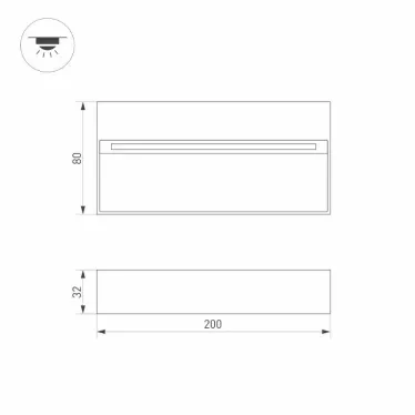 Светильник LGD-TRACE-S200x80-8W Warm3000 (GR, 65 deg, 230V) (Arlight, IP65 Металл, 3 года) | 029961 | Arlight