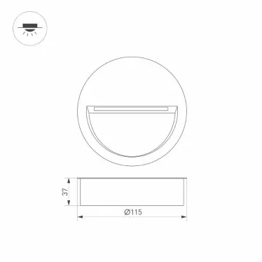 Светильник LTD-TRAIL-R115-4W Warm3000 (GR, 65 deg, 230V) (Arlight, IP65 Металл, 3 года) | 029962 | Arlight