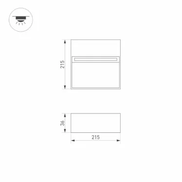 Светильник LGD-TRACE-S215x215-8W Warm3000 (GR, 60 deg, 230V) (Arlight, IP65 Металл, 3 года) | 029958 | Arlight