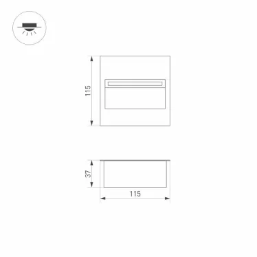 Светильник LTD-TRAIL-S115x115-4W Warm3000 (GR, 70 deg, 230V) (Arlight, IP65 Металл, 3 года) | 029963 | Arlight