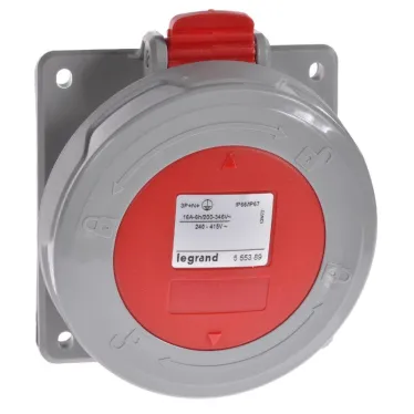 Встраиваемая розетка - P17 Tempra Pro - IP 66/67 - 380/415 В~ - 16 A - 3К+З | 555388 | Legrand