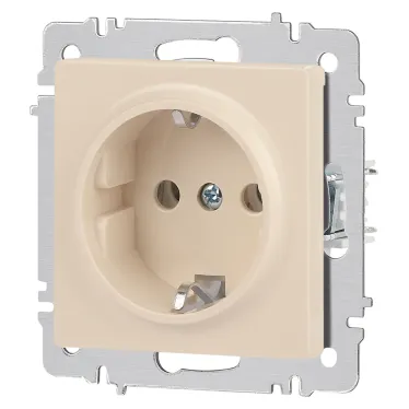 Розетка Intro Accent 6-202-02 2P+E Schuko, 16А-250В, IP20, СУ, слоновая кость