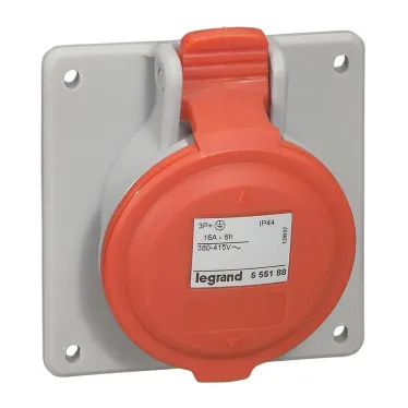 Встраиваемая наклонная розетка - P17 Tempra Pro - IP 44 - 380/415 В~ - 16 A - 3К+З | 555188 | Legrand
