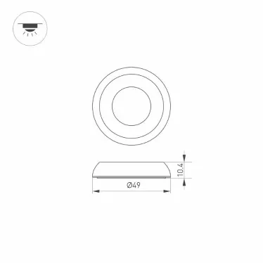 Накладка ART-DECK-CAP-DOME-R50 (SL, STEEL) (Arlight, Металл) | 024932 | Arlight