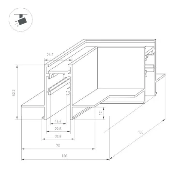 Коннектор угловой MAG-ORIENT-CON-2652-FDW-L90 (BK) (Arlight, IP20 Металл, 3 года) | 033639 | Arlight